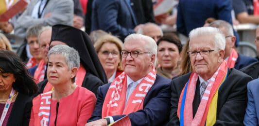 Irme Stetter-Karp, Bundespraesident Frank-Walter Steinmeier und Ministerpräsident Winfried Kretschmann