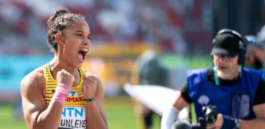 Yemisi Ogunleye Kugelstoßen leichtathletik promis galuben