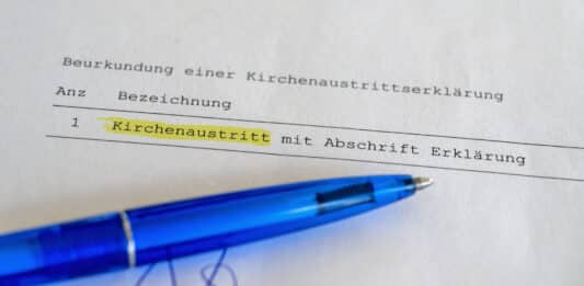 Kassenzettel Kirchenaustritt