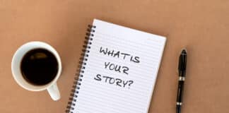 Storytelling: Die göttliche Kommunikation Storytelling Kaffee Stift Notizblock