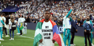 David Alaba: „Gott wird mich auf dem ganzen Weg begleiten“ David Alaba nach dem Champions League-Sieg 2022 mit Real Madrid