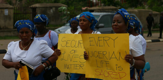 Katholische Frauen demonstrieren in Nigeria