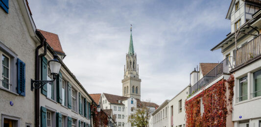 Fußgängerstraße in St Gallen Schweiz