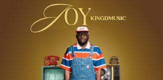 Kingdmusic: JOY Cover des Albums JOY von Kingdmusic: Der Künstler steht vor mehreren alten Fernsehern.